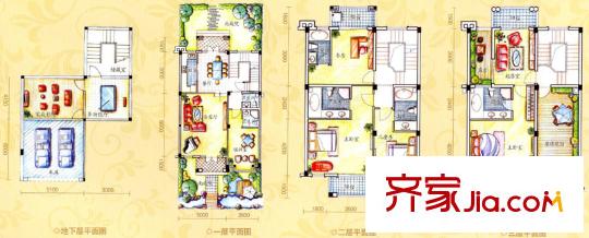 新亞香榭水岸別墅戶型 5室5廳5衛(wèi)