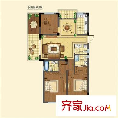 御溪半島小高層C1戶型 3室2廳3衛(wèi)