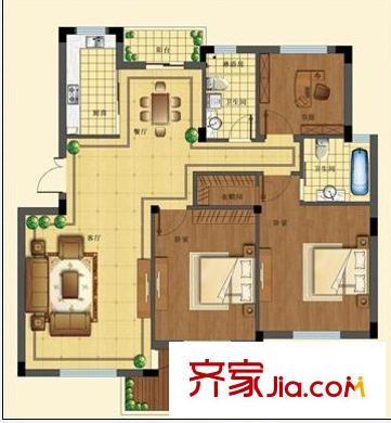 御溪半島景觀多層五樓戶型 3室2廳2衛(wèi)