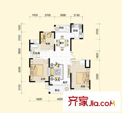 東菱陽(yáng)光樂(lè)園5、6號(hào)樓G戶(hù)型 3室2廳1衛(wèi)