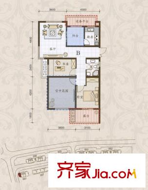 米蘭風景三期景觀高層B（奇）戶型 2室2廳1衛(wèi)