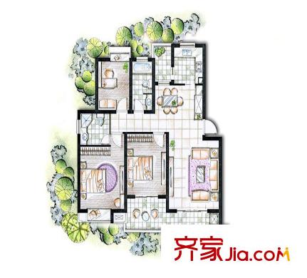 依云小鎮(zhèn)WD3戶(hù)型 3室2廳2衛(wèi)