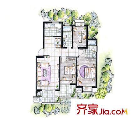 依云小鎮(zhèn)WD2戶型 3室2廳2衛(wèi)