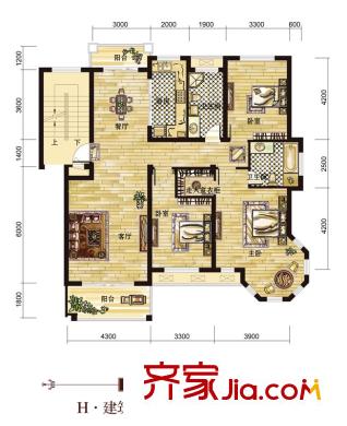 林湖世家H戶型 3室2廳2衛(wèi)