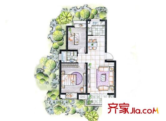 依云小鎮(zhèn)LD1戶型 2室2廳1衛(wèi)