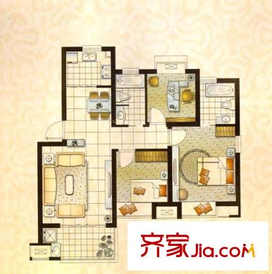 依云小鎮(zhèn)WD4戶型 3室2廳2衛(wèi)