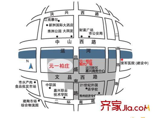 元一柏莊?現(xiàn)代廣場(chǎng)交通圖