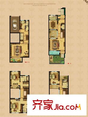 信達(dá)南郡聯(lián)體別墅C戶型卡納堡 4室5廳3衛(wèi)