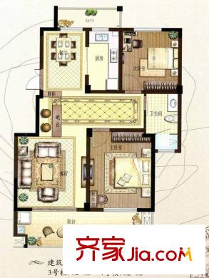 玫瑰恬園高層中戶型A6 2室2廳1衛(wèi)1廚