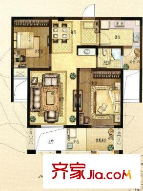 玫瑰恬園高層小戶型A3 2室2廳1衛(wèi)1廚