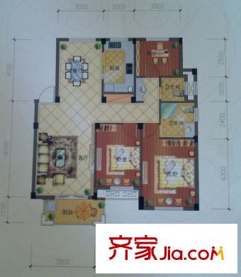 巨匠義圣名苑B3戶(hù)型圖 3室2廳2衛(wèi)