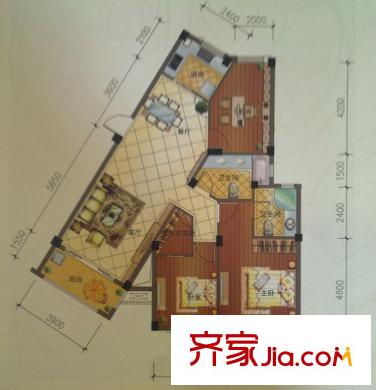 巨匠義圣名苑H戶型圖 3室2廳2衛(wèi)