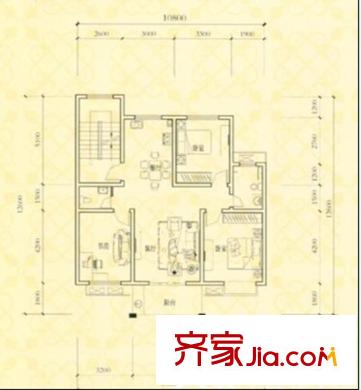 鳳凰花苑一期I戶型 3室2廳2衛(wèi)1廚