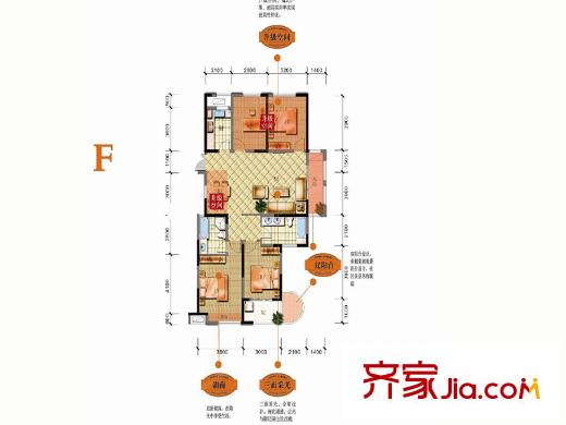 信遠朗庭F戶型 4室2廳2衛(wèi)1廚