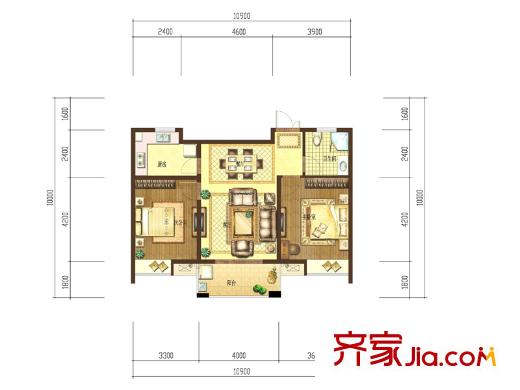 玫瑰恬園05 2室2廳1衛(wèi)1廚