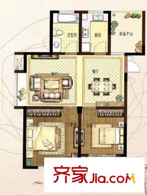 玫瑰恬園高層小戶型A5 2室2廳1衛(wèi)1廚