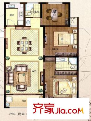 玫瑰恬園高層大戶型B2 3室2廳1衛(wèi)1廚
