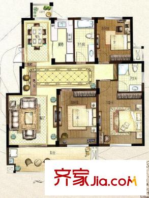 玫瑰恬園高層大戶型B3 3室2廳2衛(wèi)1廚