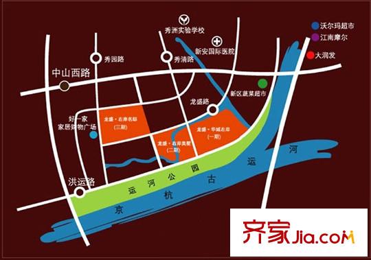 龍盛右岸名邸交通圖