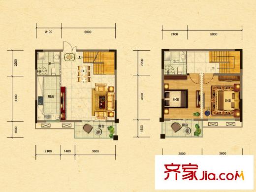 鉅和天樂(lè)苑J3戶型 2室1廳2衛(wèi)1廚