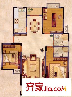 金橋名苑4#A戶(hù)型 3室2廳2衛(wèi)