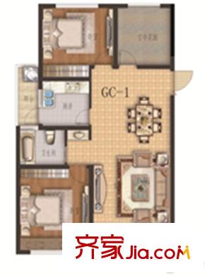桃源林語GC-1戶型 3室2廳2衛(wèi)1廚