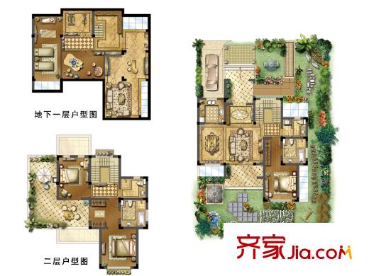 合悅江南B1戶型平面圖 3室2廳4衛(wèi)1廚