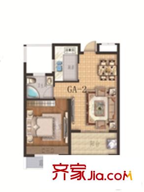 桃源林語(yǔ)GA-2戶型 1室1廳1衛(wèi)1廚