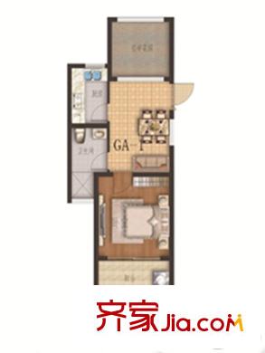 桃源林語(yǔ)GA-1戶型 1室1廳1衛(wèi)1廚