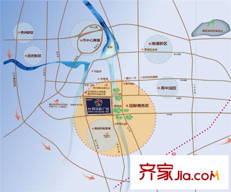 臺(tái)平方米國(guó)際廣場(chǎng)生活機(jī)能區(qū)位圖