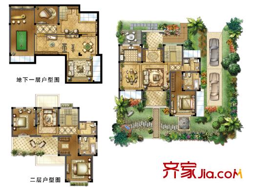 合悅江南B3戶型平面圖 3室3廳4衛(wèi)1廚