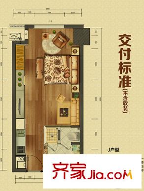 萬達廣場交付標(biāo)準(zhǔn)J戶型 1室1廳1衛(wèi)1廚