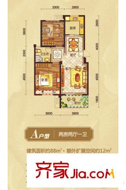 錦繡江南4#、8#小高層A戶型 2室2廳1衛(wèi)1廚