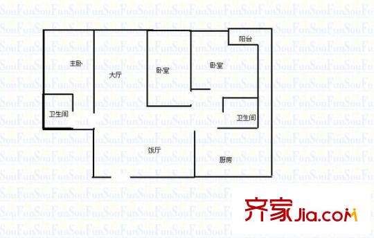 麥豐樓 3室 戶型圖