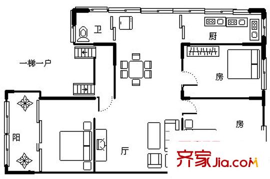 龍泉小區(qū) 3室 戶型圖