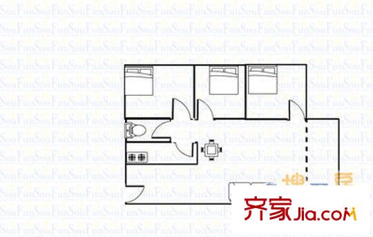 金安樓 3室 戶型圖