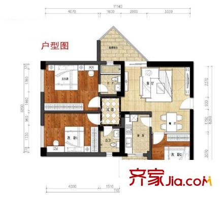 國商大廈 3室 戶型圖