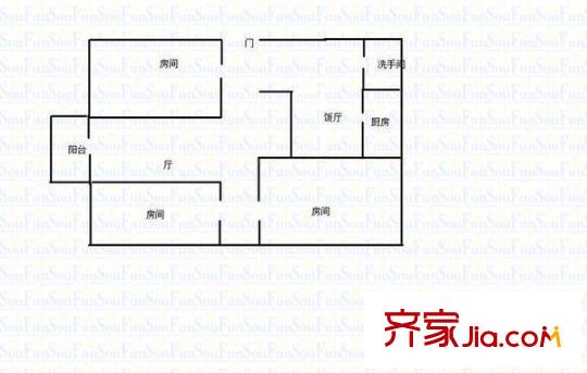 國商大廈 3室 戶型圖