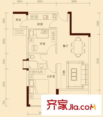 芳華苑 2室 戶型圖
