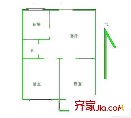 五星聚豪園 2室 戶型圖