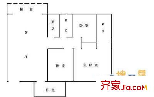 蓮子塘小區(qū) 4室 戶型圖