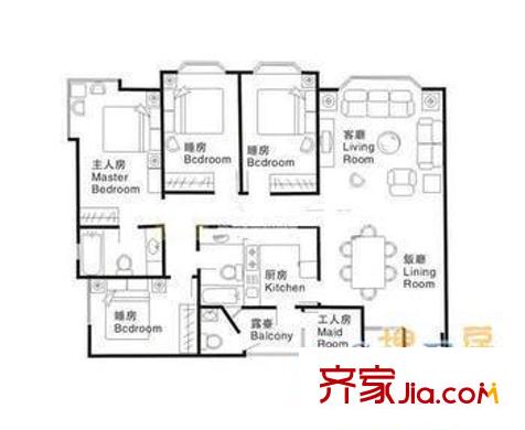 蓮子塘小區(qū) 4室 戶型圖