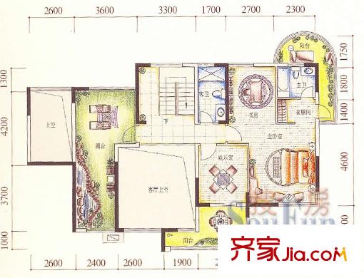 新天名城戶型圖紐倫堡、海倫堡復式上 6室2廳4衛(wèi)1廚