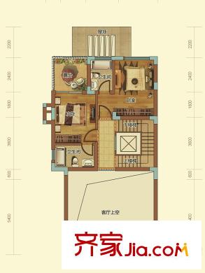 中航?維拉莊園T3-T8棟峰景府邸A戶型二層 2室2衛(wèi)