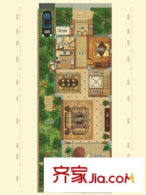 中航?維拉莊園T3-T8棟峰景府邸A戶型一層 1室2廳1衛(wèi)1廚
