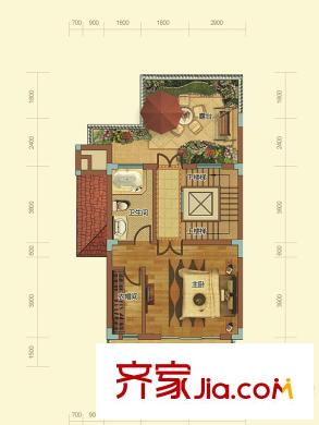 中航?維拉莊園T3-T8棟峰景府邸A戶型三層 1室1衛(wèi)