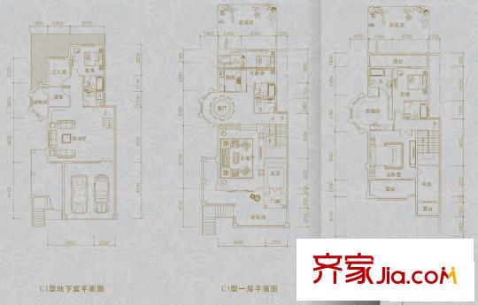 景億鳳凰谷戶型圖景院藝墅C1戶型 4室2廳3衛(wèi)