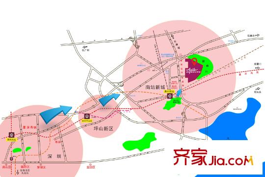 雅居樂花園別墅交通圖區(qū)位圖
