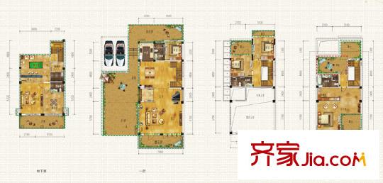 東方新城別墅戶型圖四期151-157/169-174棟獨棟戶型圖 6室3廳4衛(wèi)