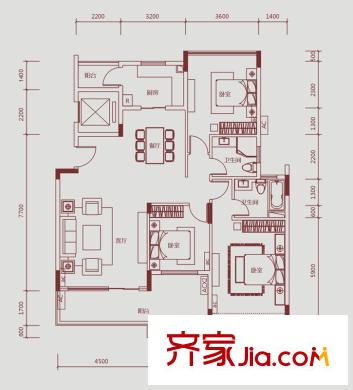 保利山水城別墅戶型圖保利山水城 三室 戶型圖 3室2廳2衛(wèi)